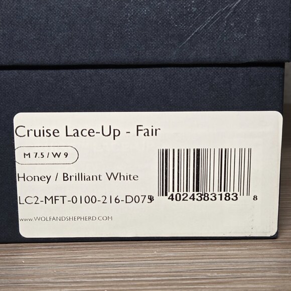 Wolf & Shepherd Cruise Lace-Up Fair Sneakers M7.5 / W9 Honey Leather White Sole - Picture 12 of 12